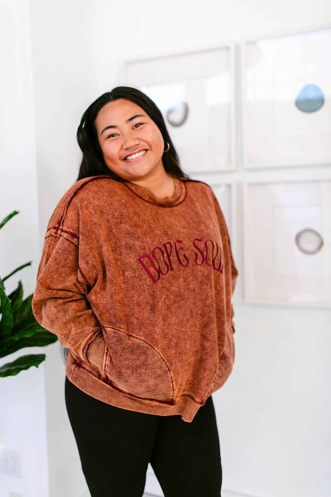 TABY ORIGINAL DESIGN: Dope Soul Acid Wash Pullover EMBROIDERED***