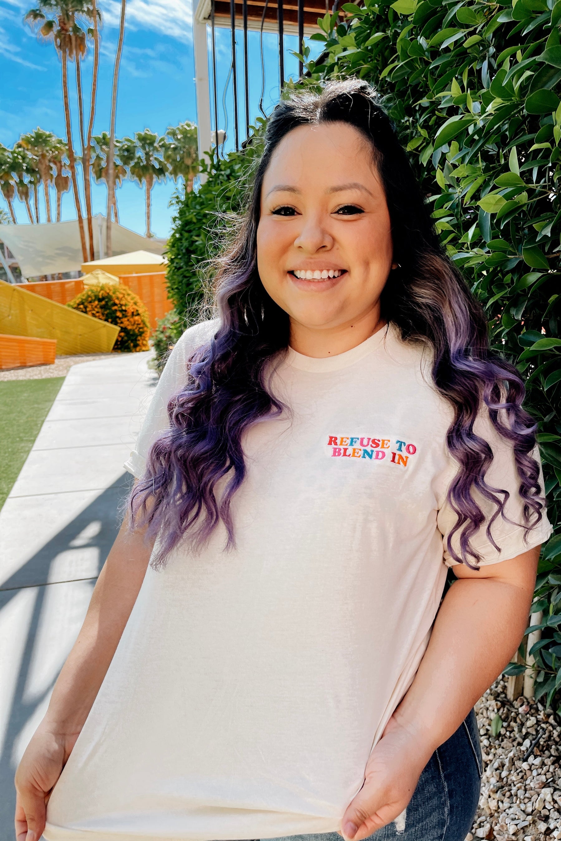 TABY ORIGINAL DESIGN: Refuse To Blend In Tee EMBROIDERED***
