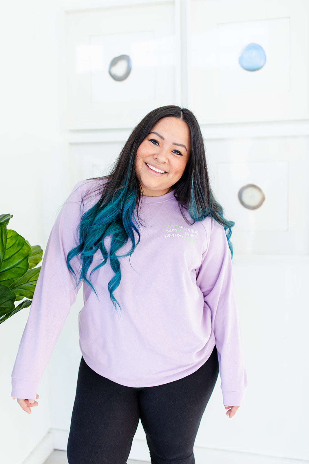 TABY ORIGINAL DESIGN: Keep On Smiling Pullover In LILAC** RESTOCKED***