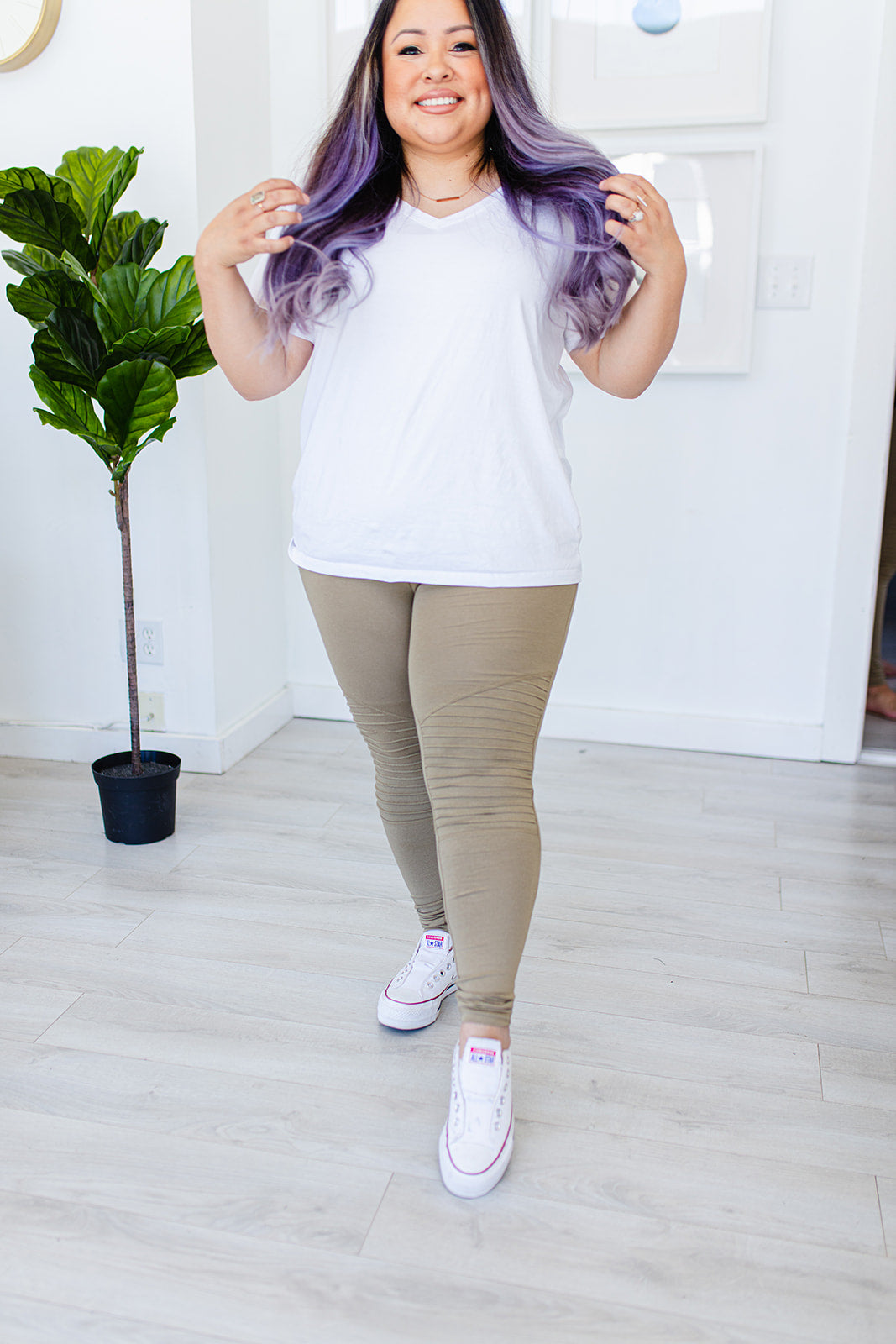 Mood Motto Leggings In KHAKI***