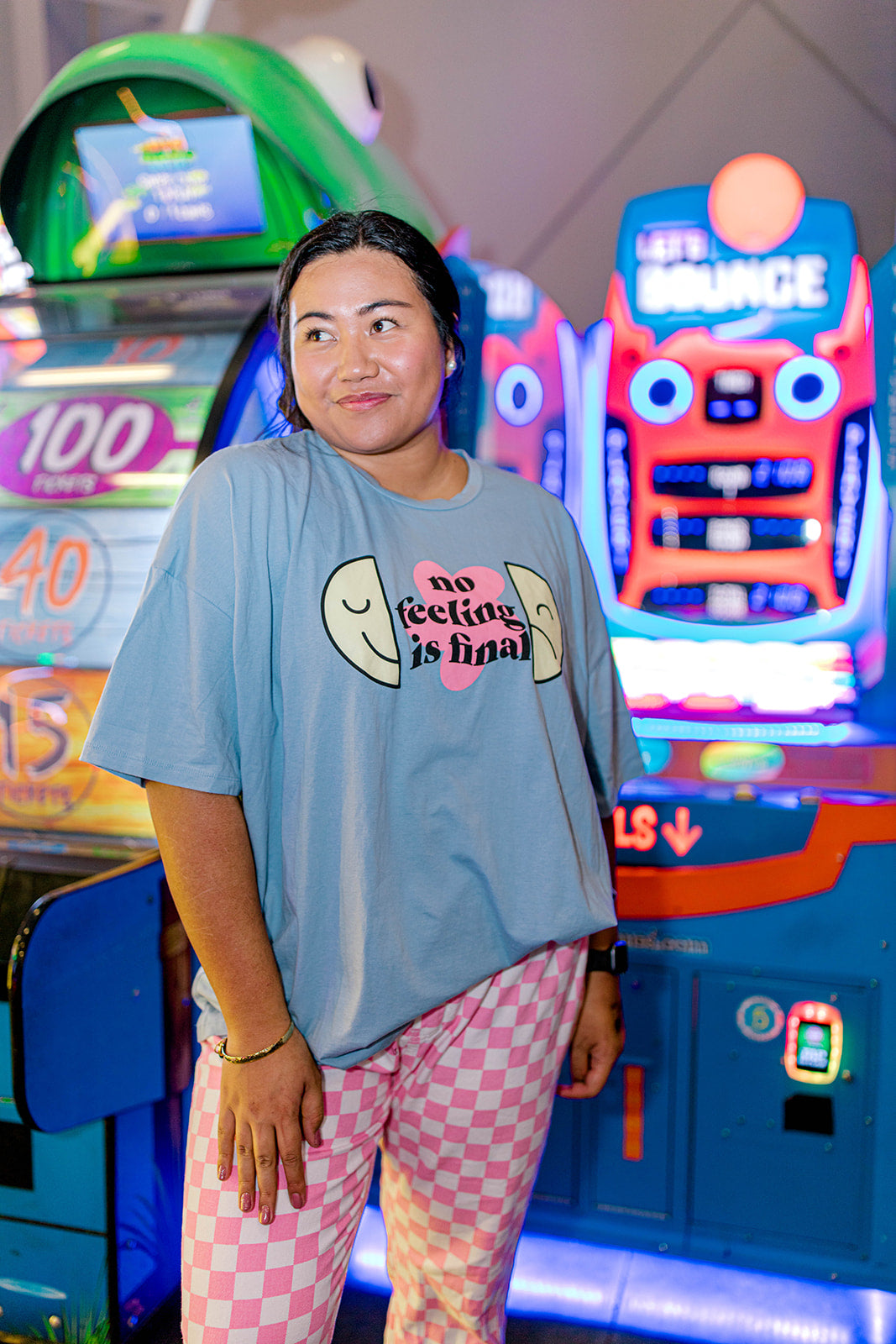 TABY ORIGINAL: No Feeling Is Final Boxy Tee In CREAMY BLUE***