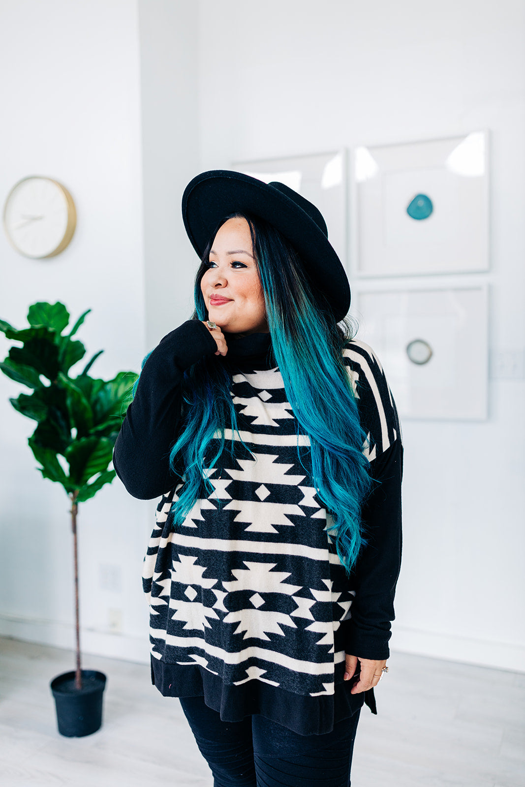 Jade Funnel Neck Sweater Top no