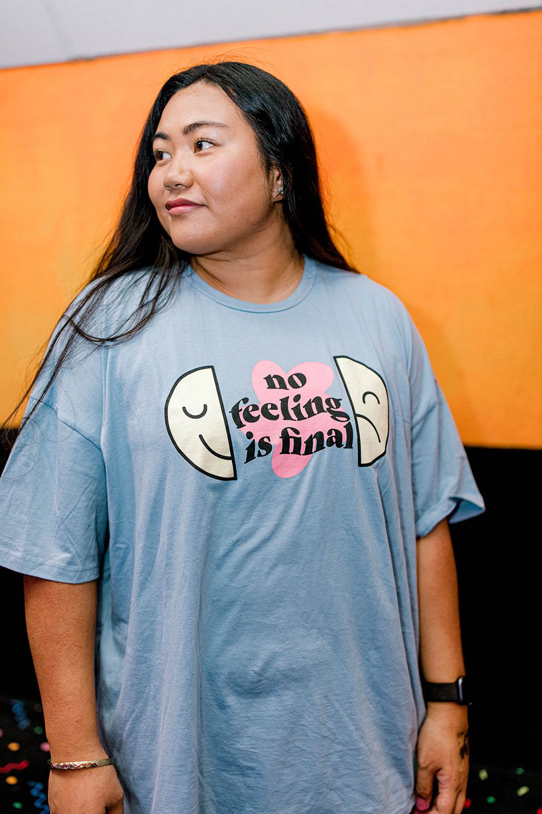 TABY ORIGINAL: No Feeling Is Final Boxy Tee In CREAMY BLUE***
