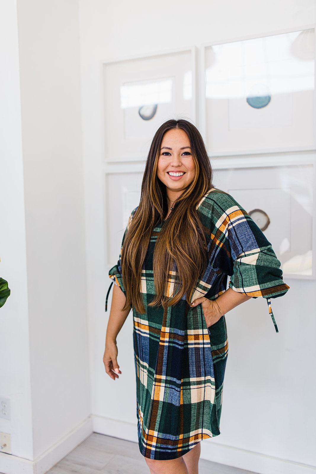 Turning Heads Plaid Dress TABY'S PICK***