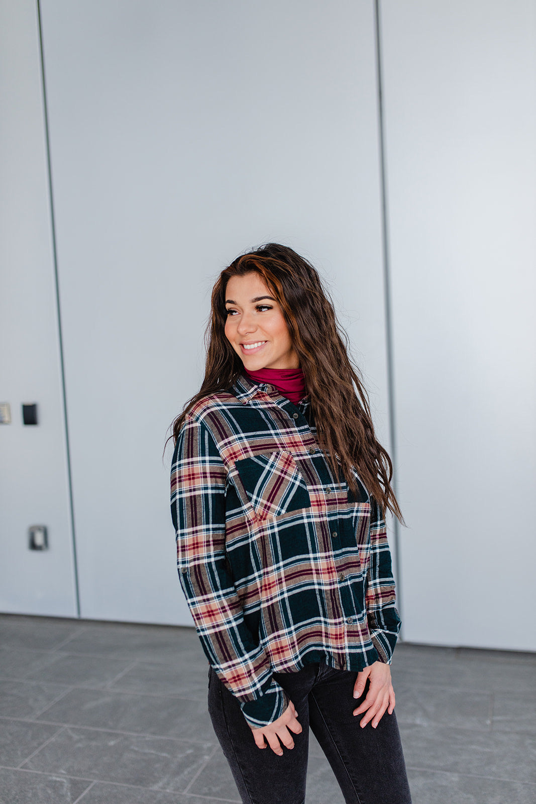 CHAD PLAID TOP