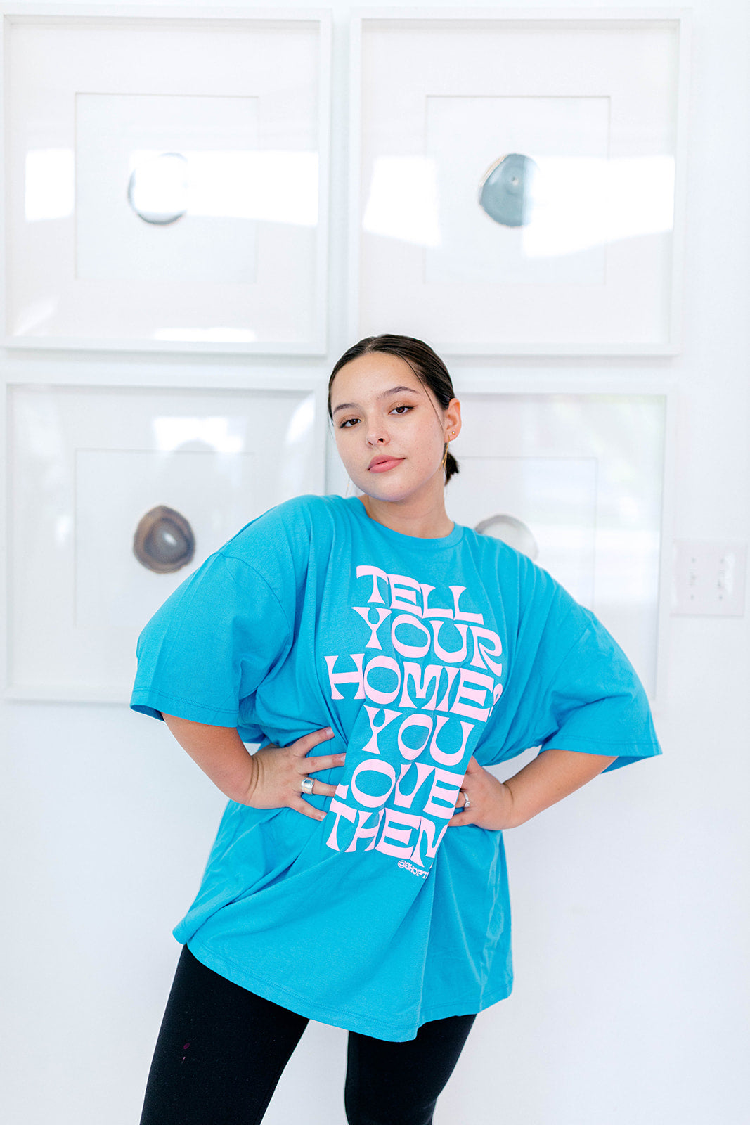 TABY ORIGINAL: Tell Your Homies You Love Them Boxy Tee EXTREME PUFF*** IN SKY BLUE*** RESTOCKED***