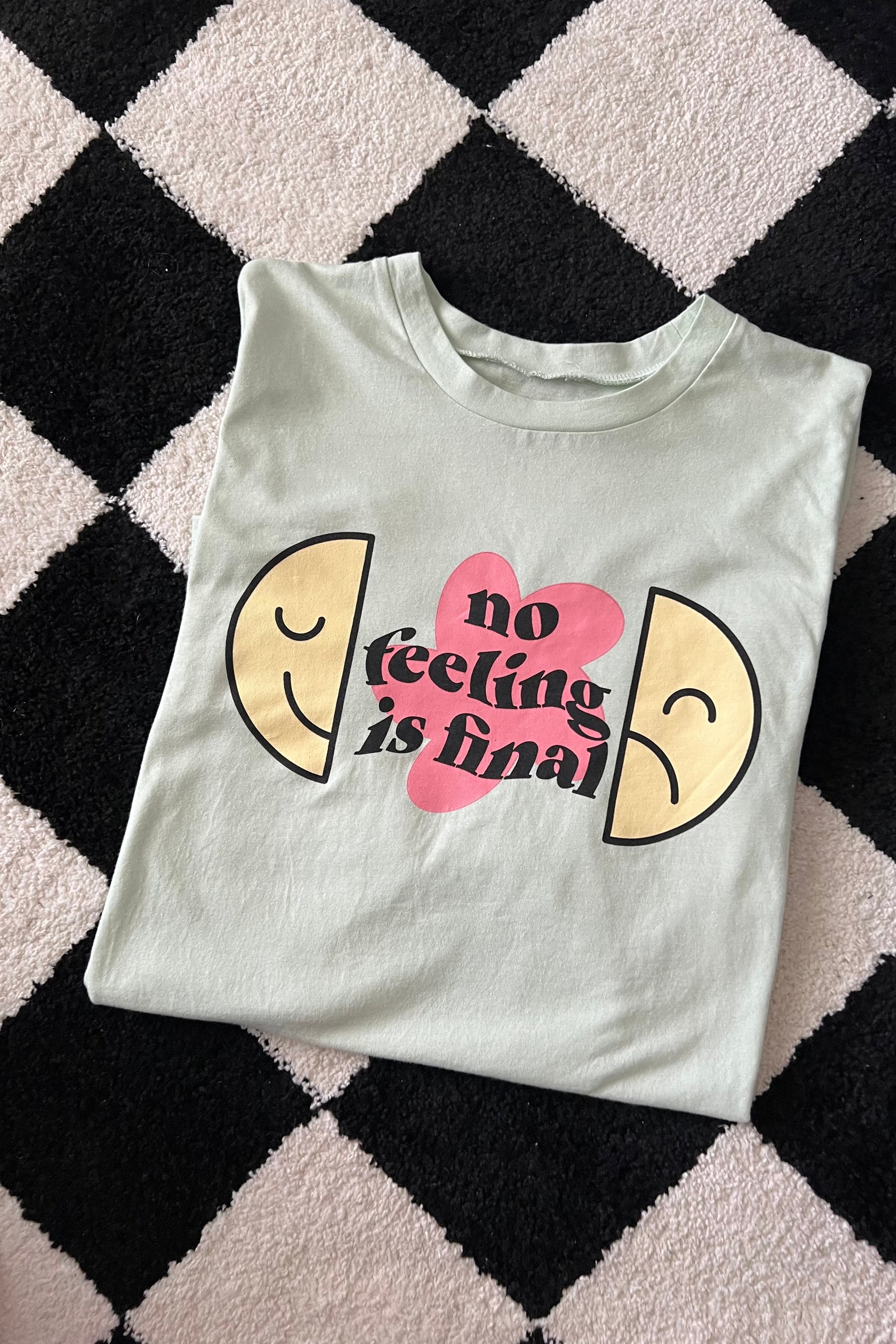 TABY ORIGINAL: No Feeling Is Final Boxy Tee In CREAMY MINT***
