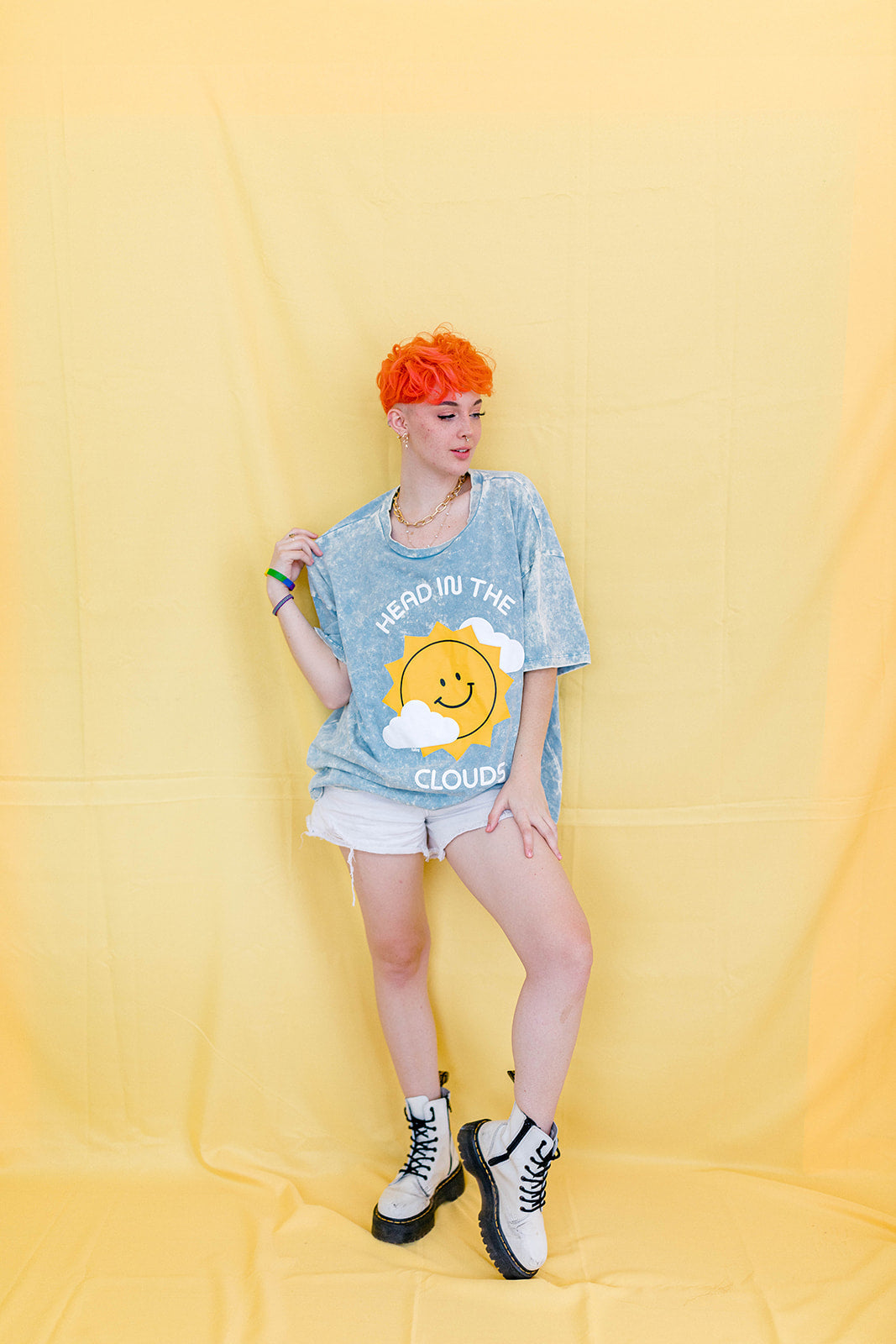 TABY ORIGINAL: Head In The Clouds Top In ICE ACID WASH+EXTREME PUFF***