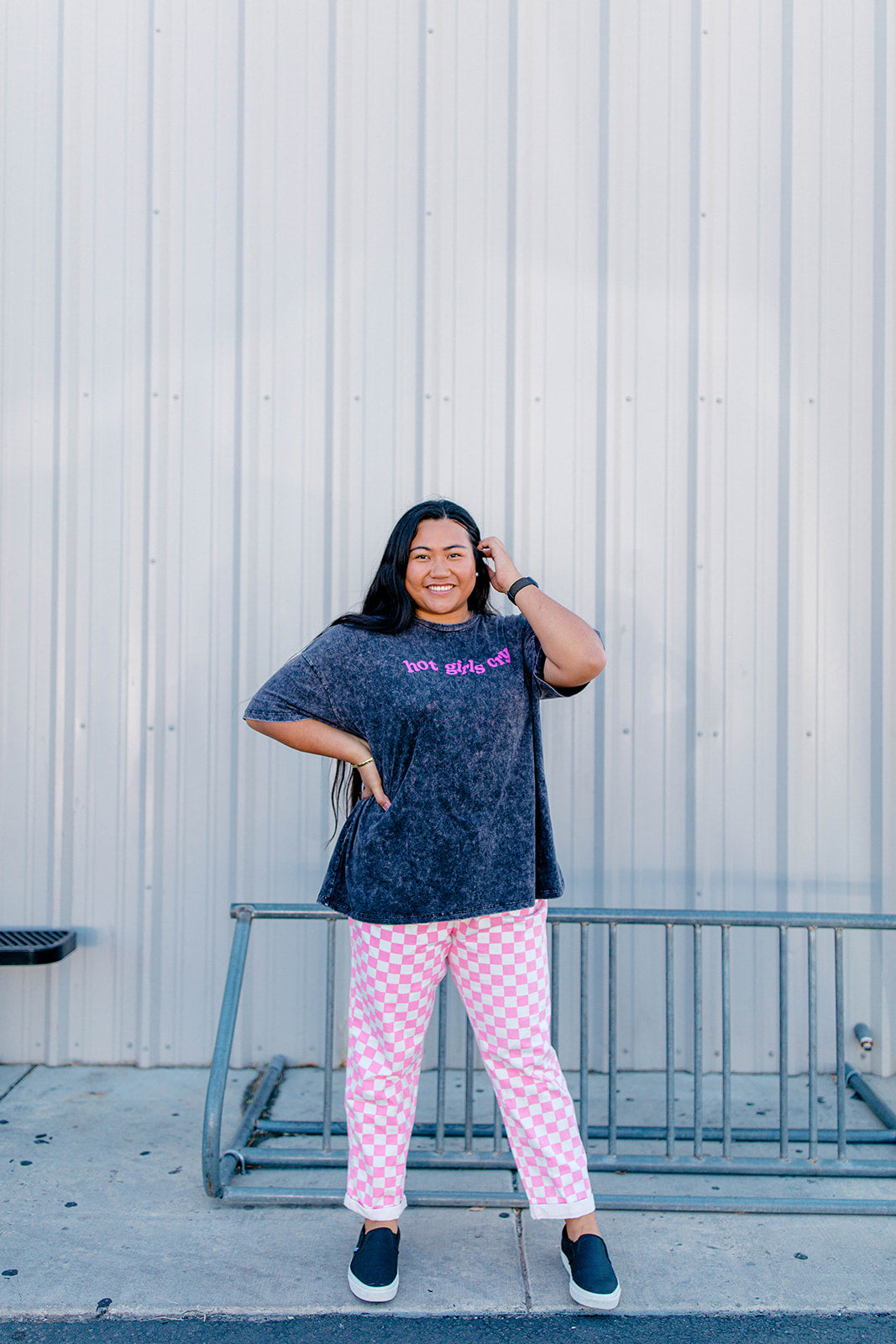 TABY ORIGINAL: Hot Girls Cry Boxy Tee In CHARCOAL** PUFF***