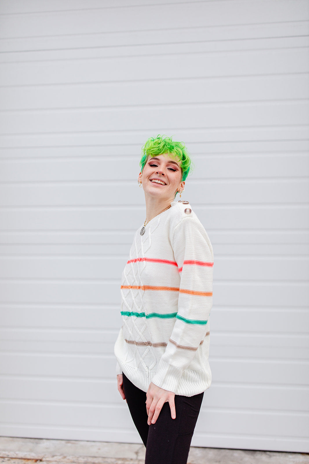 I Love Me Striped Sweater