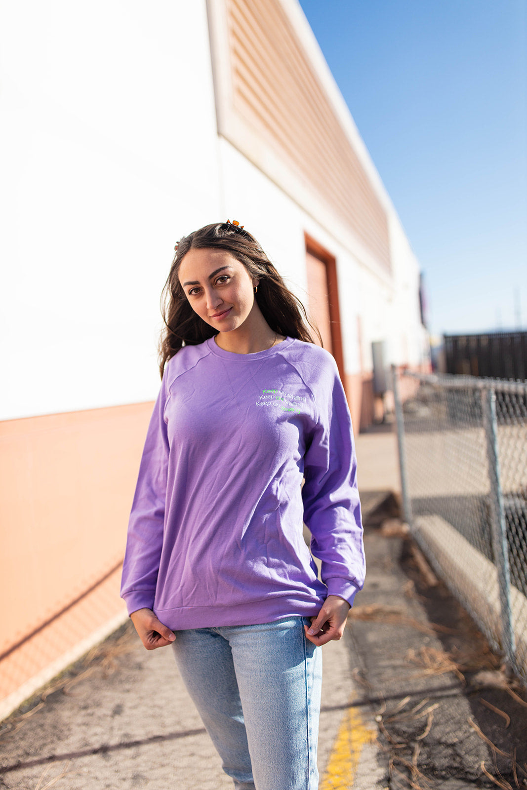 TABY ORIGINAL DESIGN: Keep On Smiling Pullover In LAVENDER*** RESTOCKED***