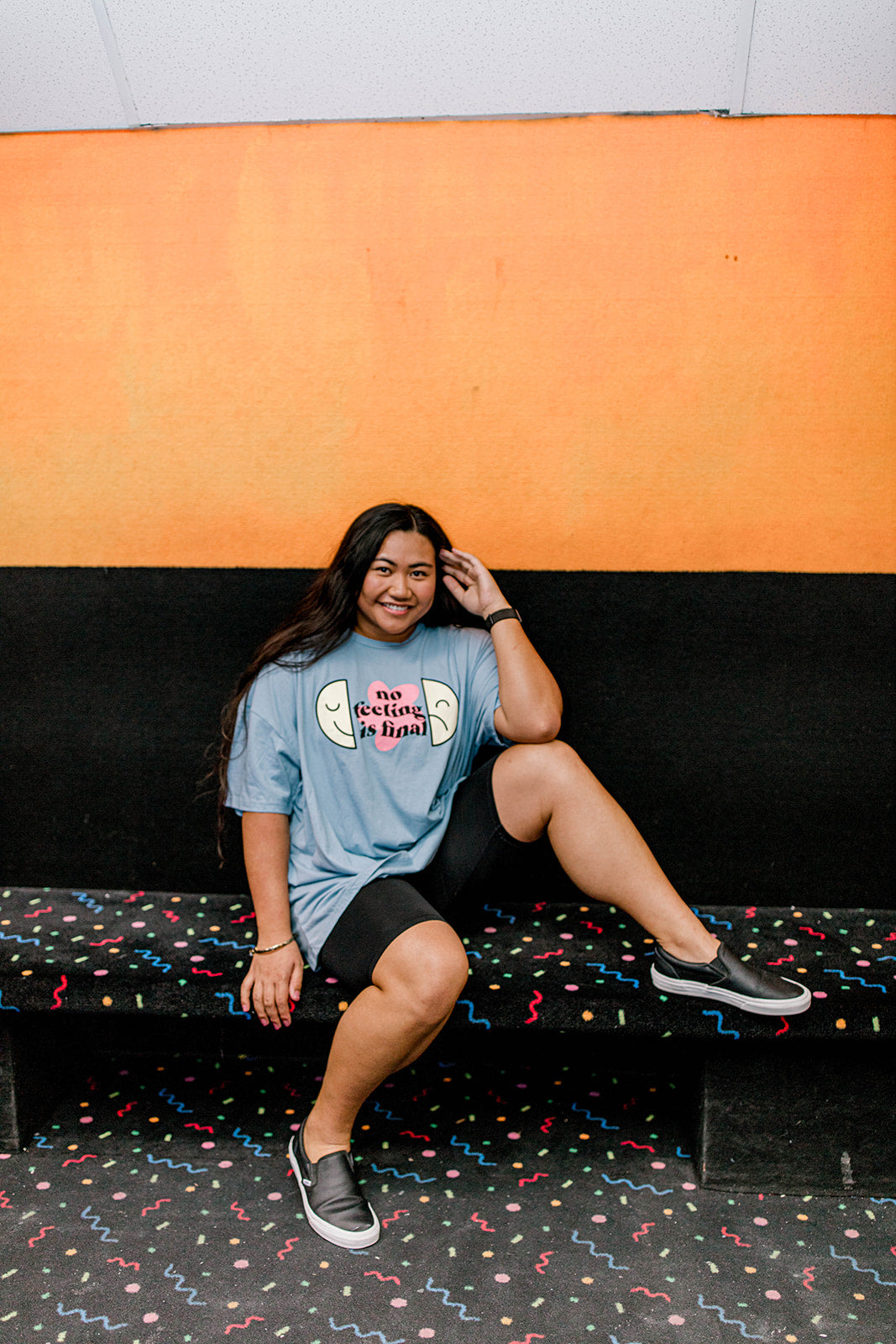 TABY ORIGINAL: No Feeling Is Final Boxy Tee In CREAMY BLUE***