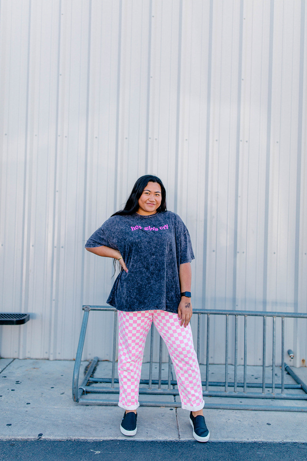 TABY ORIGINAL: Hot Girls Cry Boxy Tee In CHARCOAL** PUFF***