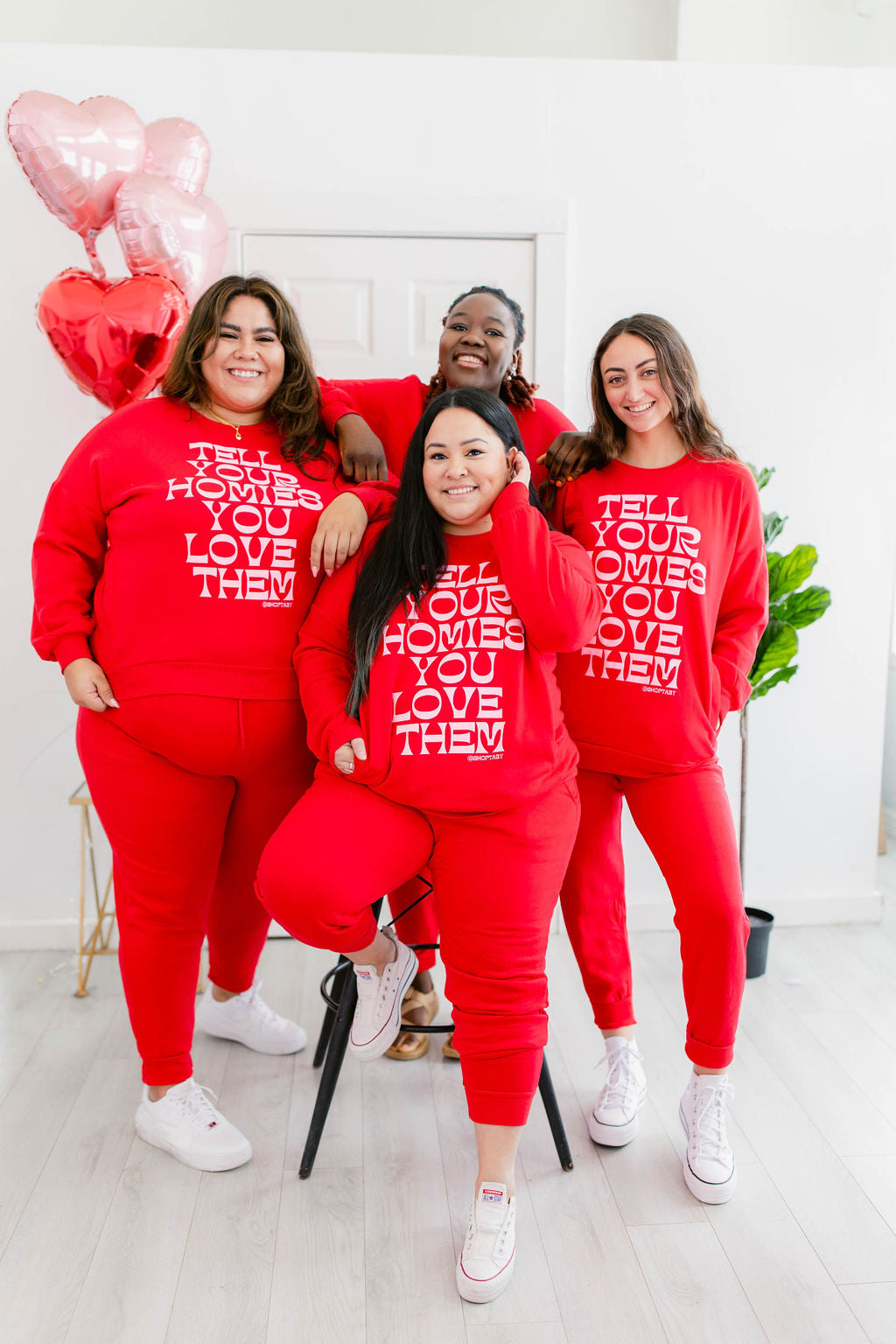 TABY ORIGINAL DESIGN: Tell Your Homies You Love Them Set in RED*** PUFF***& ULTRA SOFT***