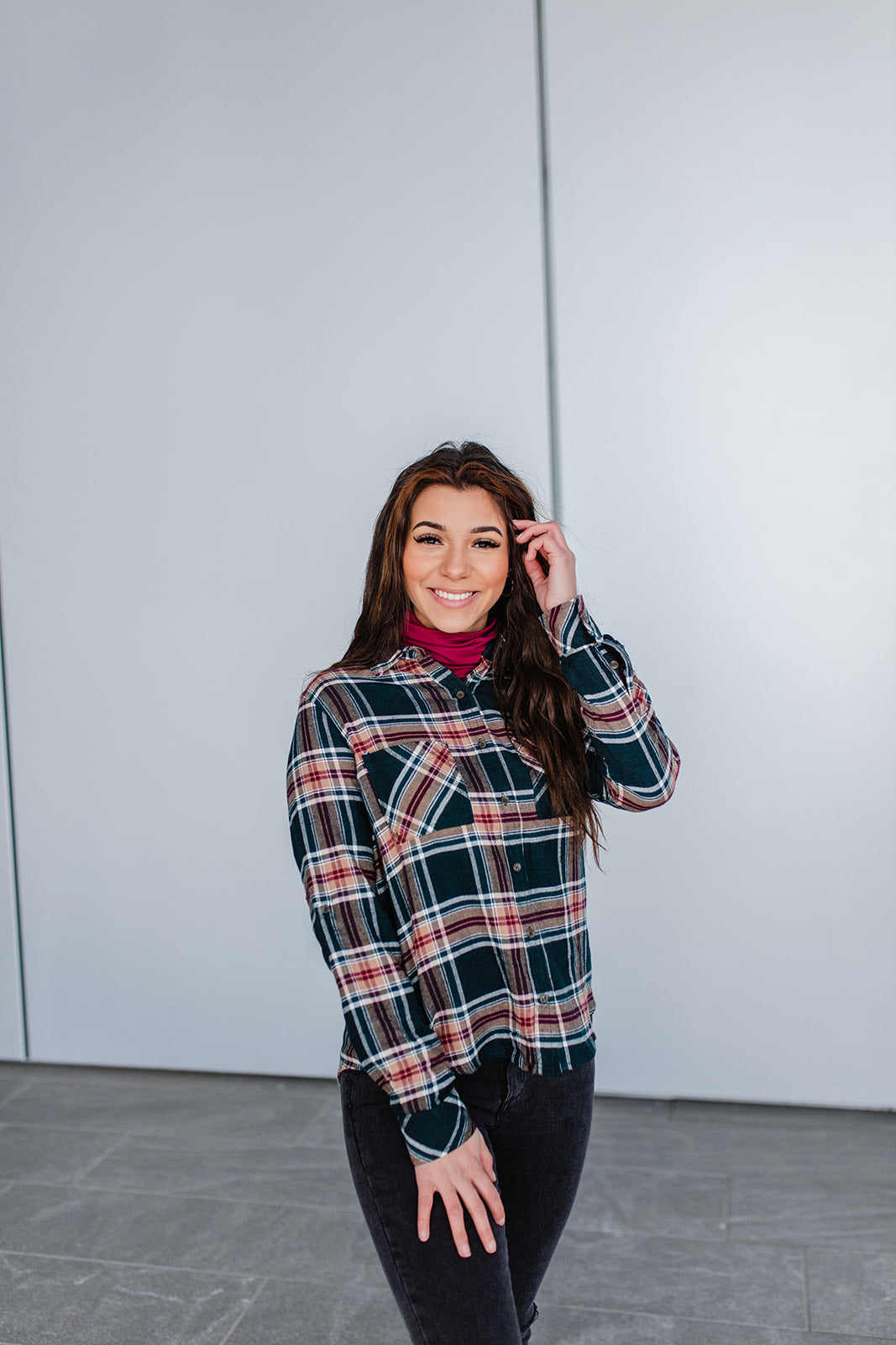 CHAD PLAID TOP