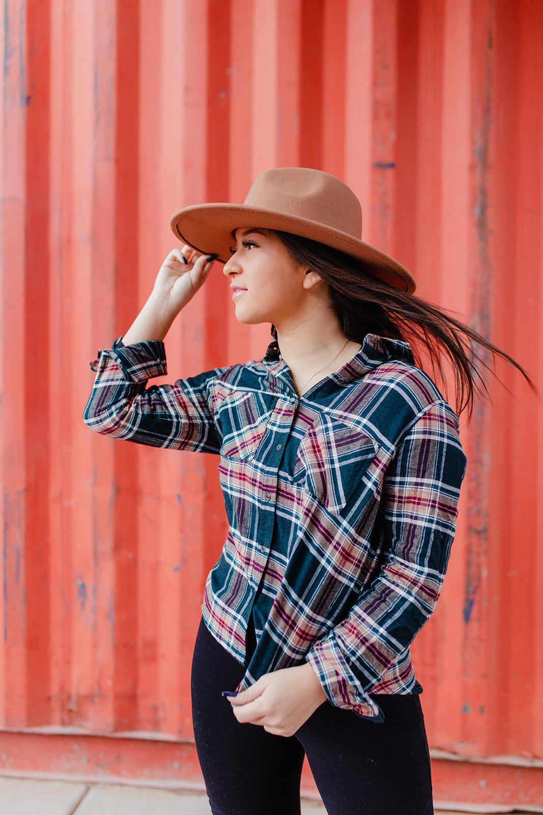 CHAD PLAID TOP