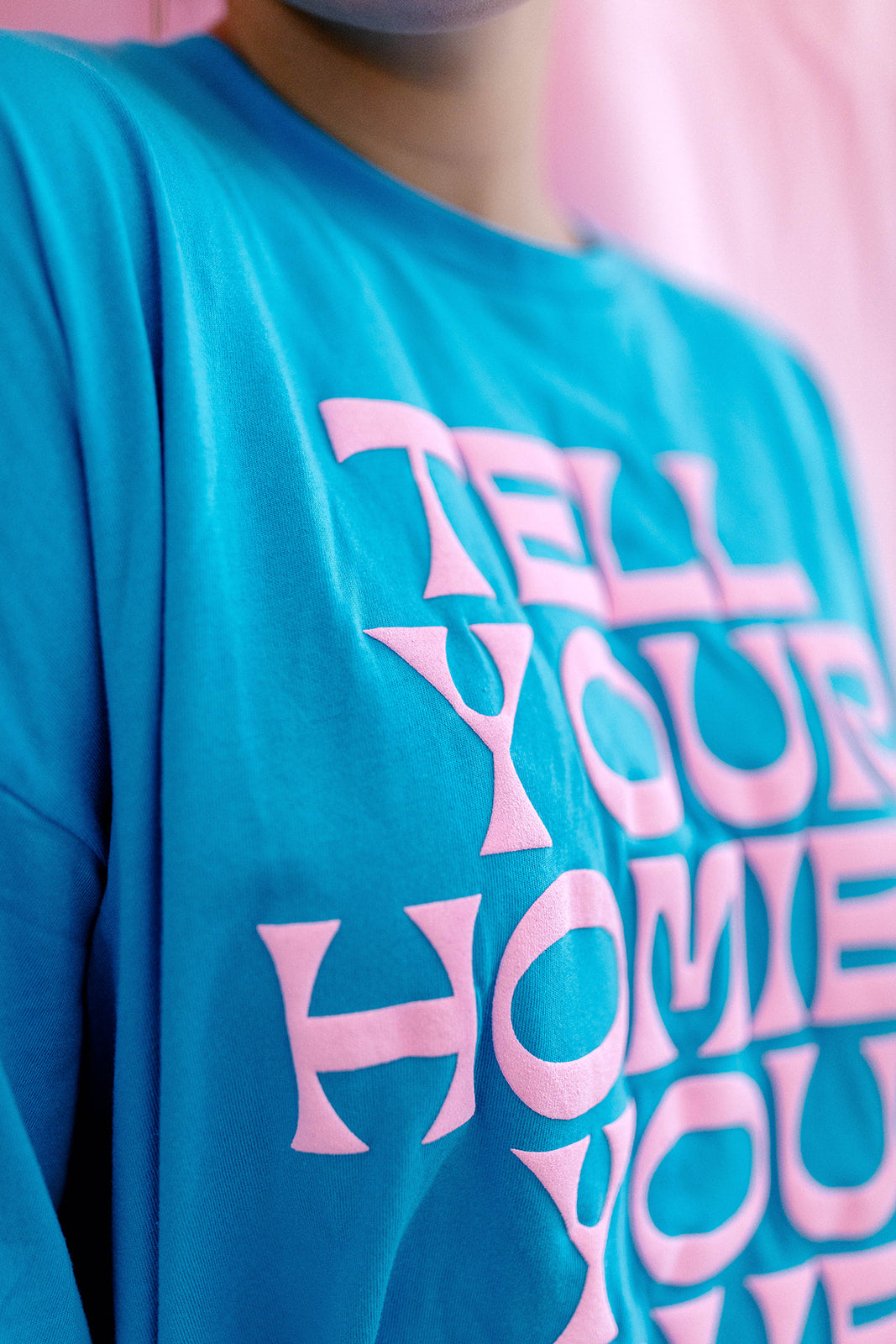 TABY ORIGINAL: Tell Your Homies You Love Them Boxy Tee EXTREME PUFF*** IN SKY BLUE*** RESTOCKED***