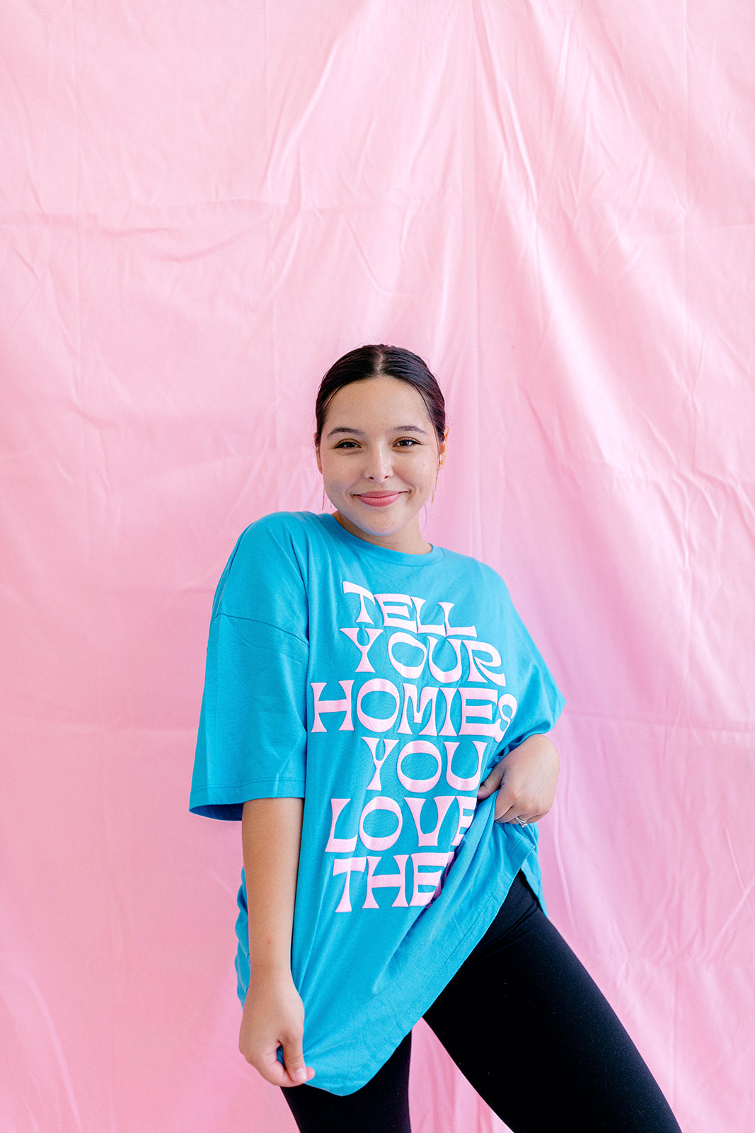 TABY ORIGINAL: Tell Your Homies You Love Them Boxy Tee EXTREME PUFF*** IN SKY BLUE*** RESTOCKED***