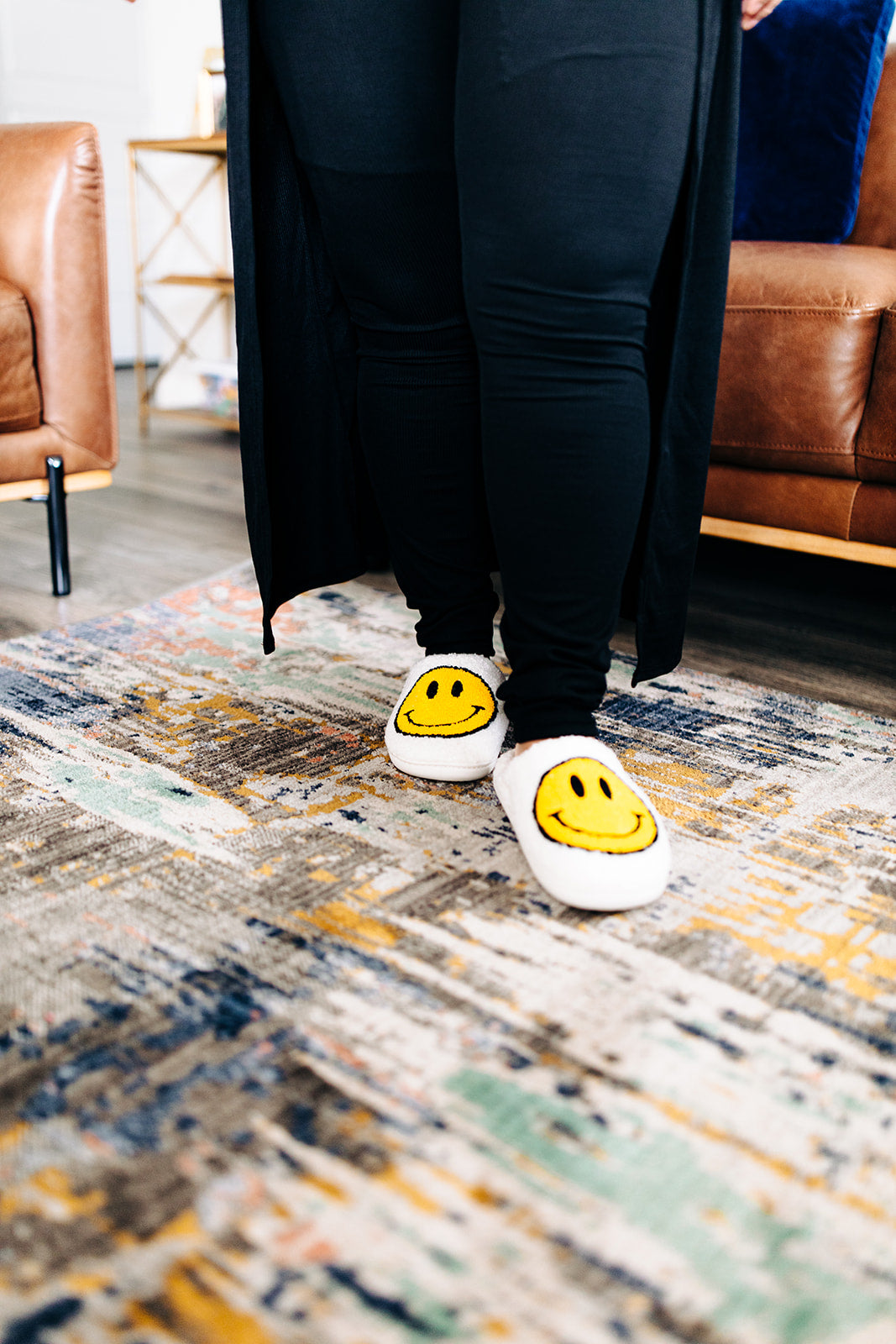 Smile More, Worry Less Slippers In WHITE***