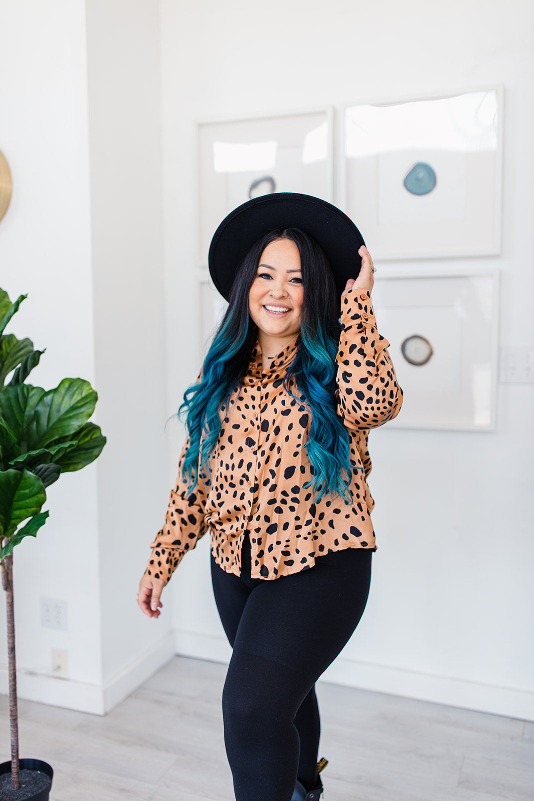 Behind The Scenes Satin Leopard Top