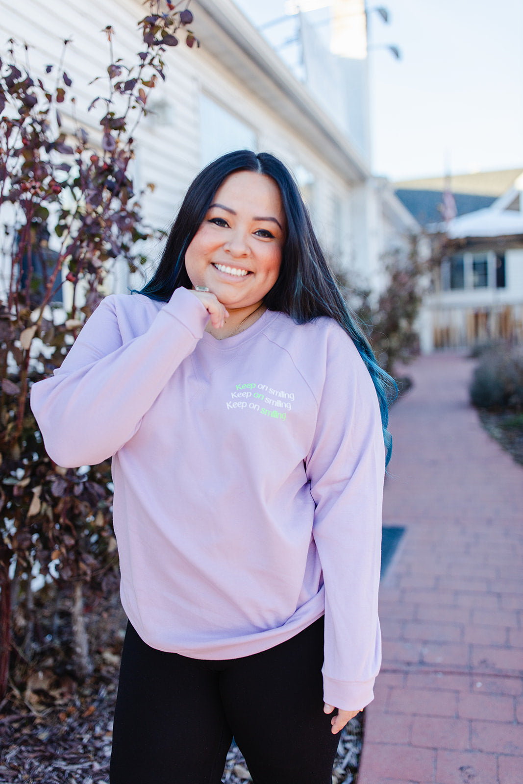 TABY ORIGINAL DESIGN: Keep On Smiling Pullover In LILAC** RESTOCKED***