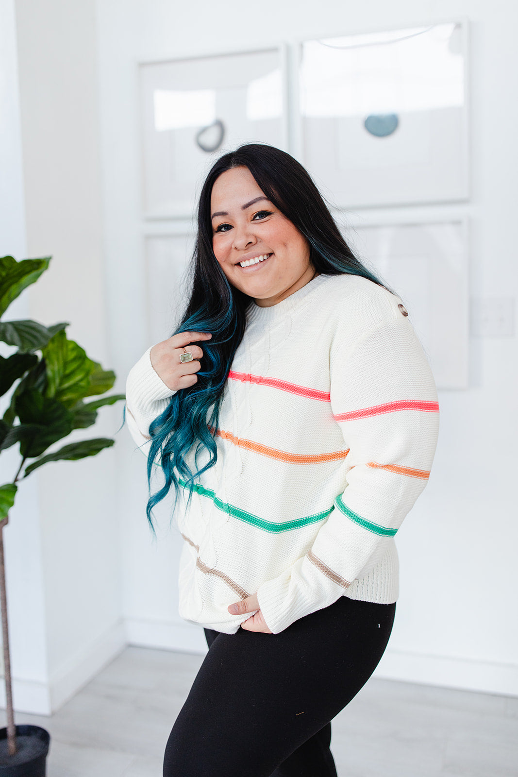 I Love Me Striped Sweater