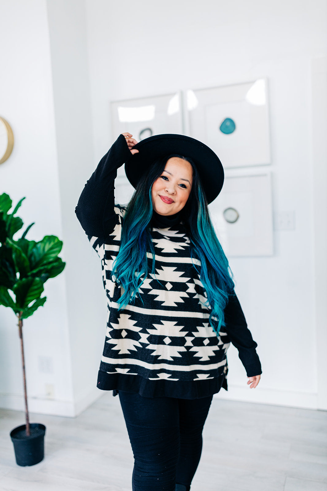 Jade Funnel Neck Sweater Top no