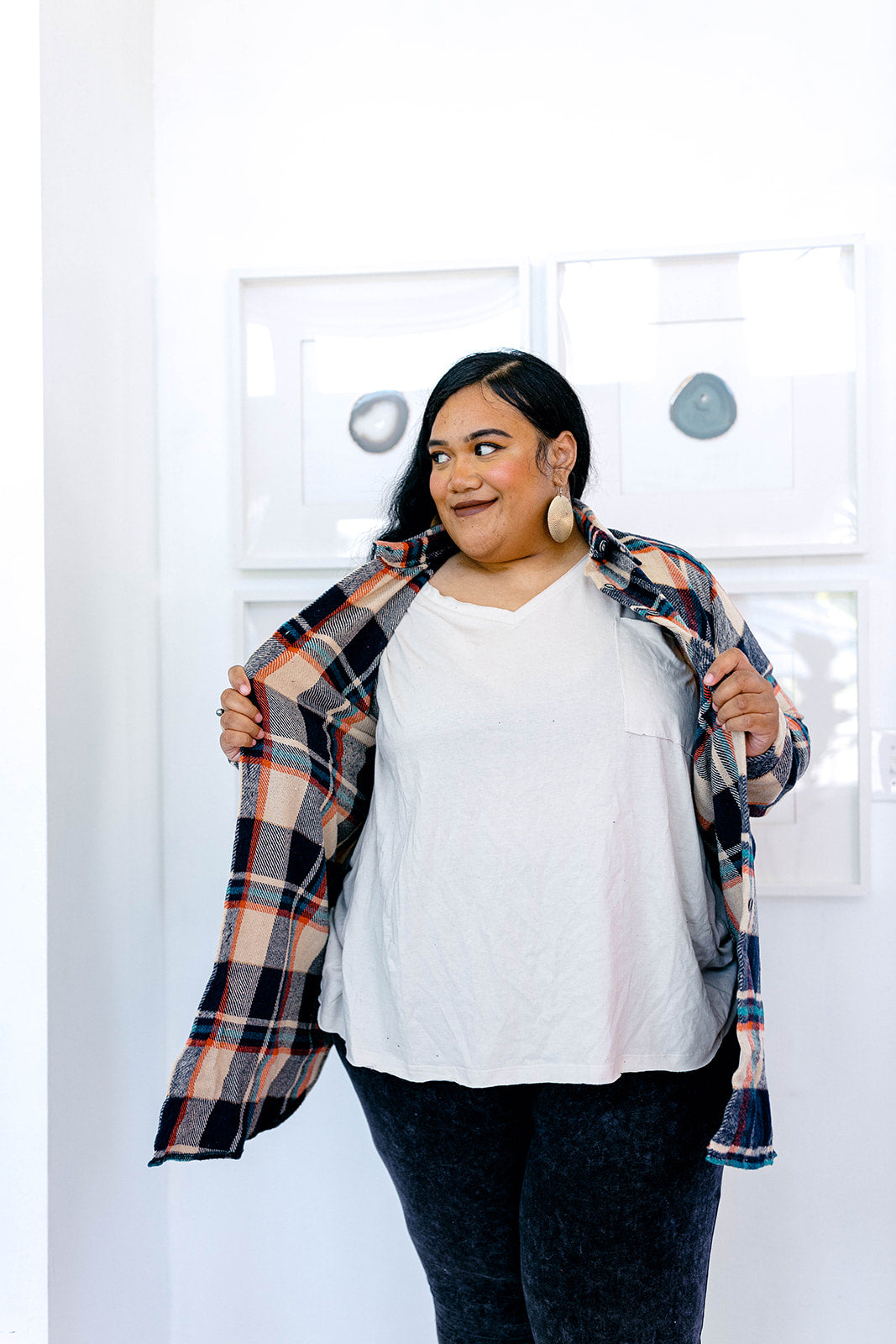 Vagabond Plaid Jacket In TAUPE*** RESTOCKED*** AVAILABLE IN SIZES SMALL-3X!!***