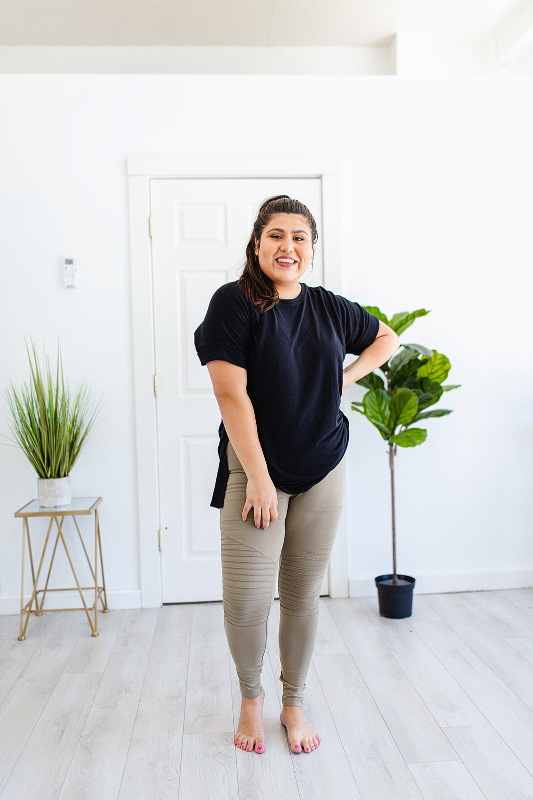 Mood Motto Leggings In KHAKI***