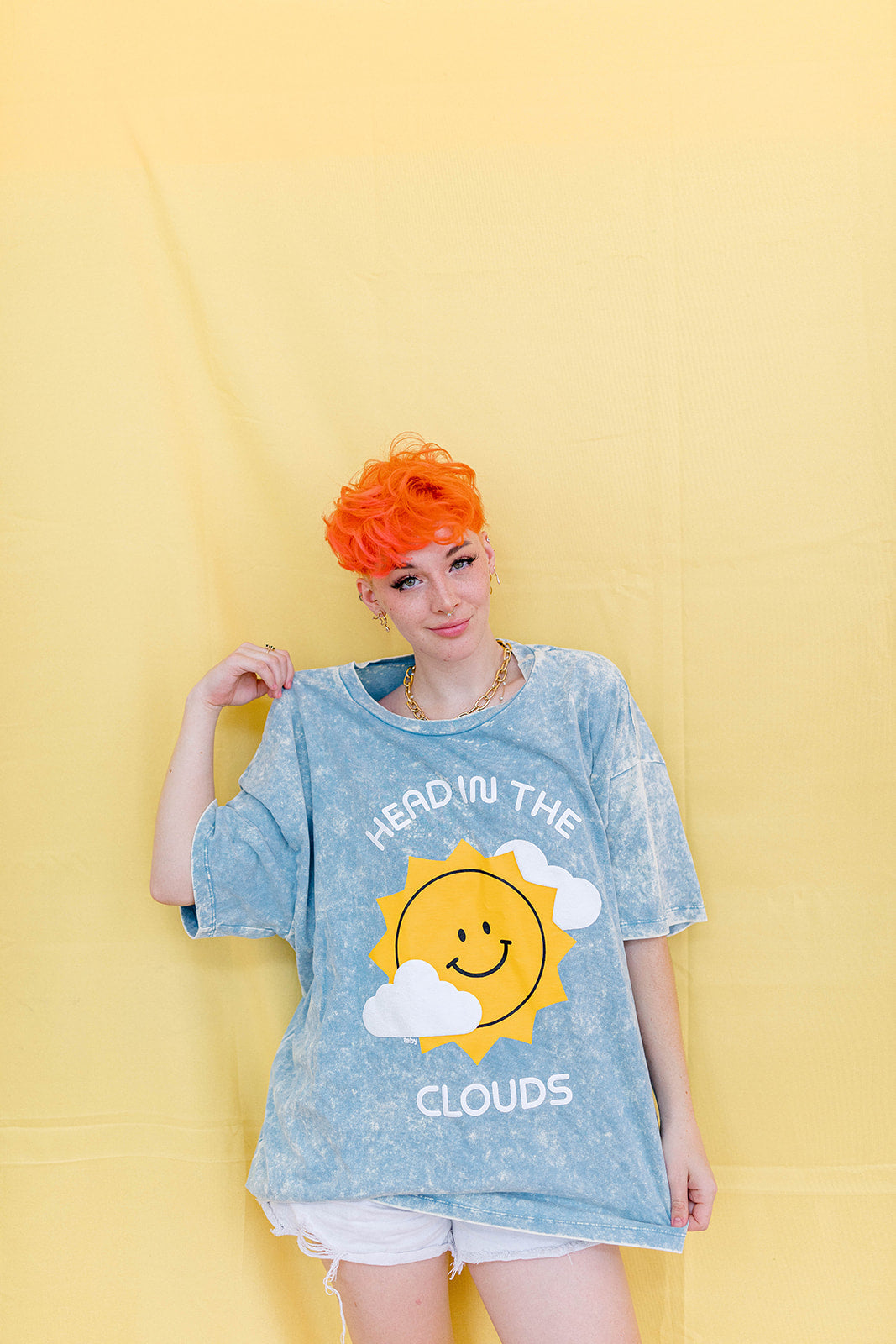 TABY ORIGINAL: Head In The Clouds Top In ICE ACID WASH+EXTREME PUFF***