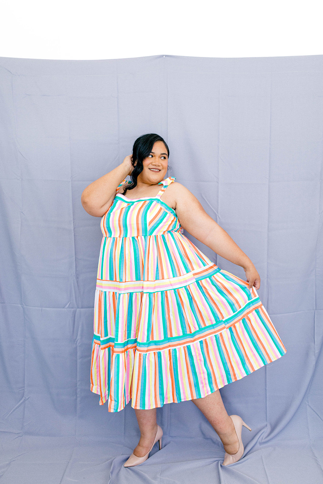 Band Of Color Dress In Sizes XS-5X!***