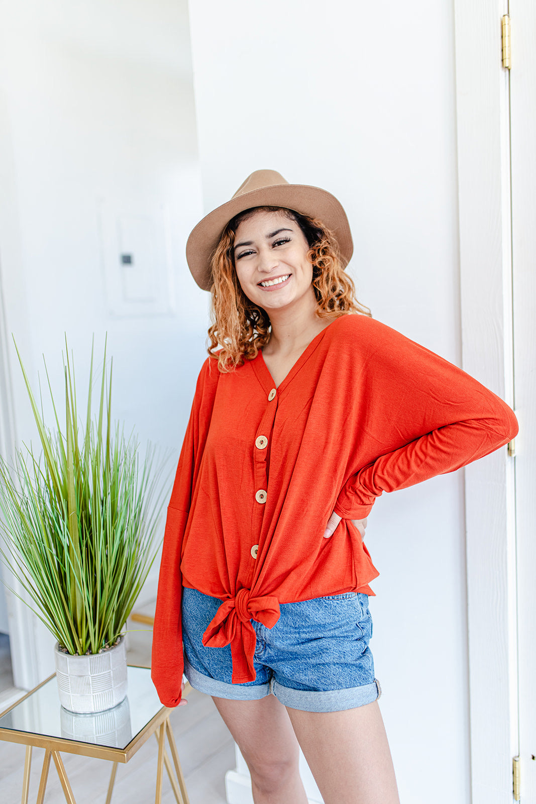 Emma Button Down Tie Tee