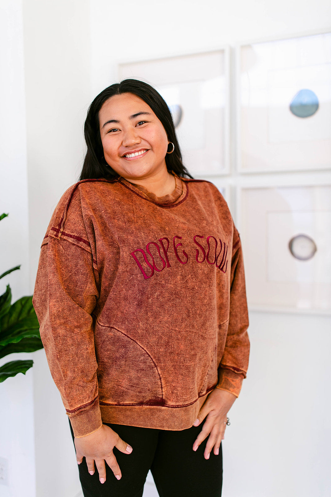 TABY ORIGINAL DESIGN: Dope Soul Acid Wash Pullover EMBROIDERED***