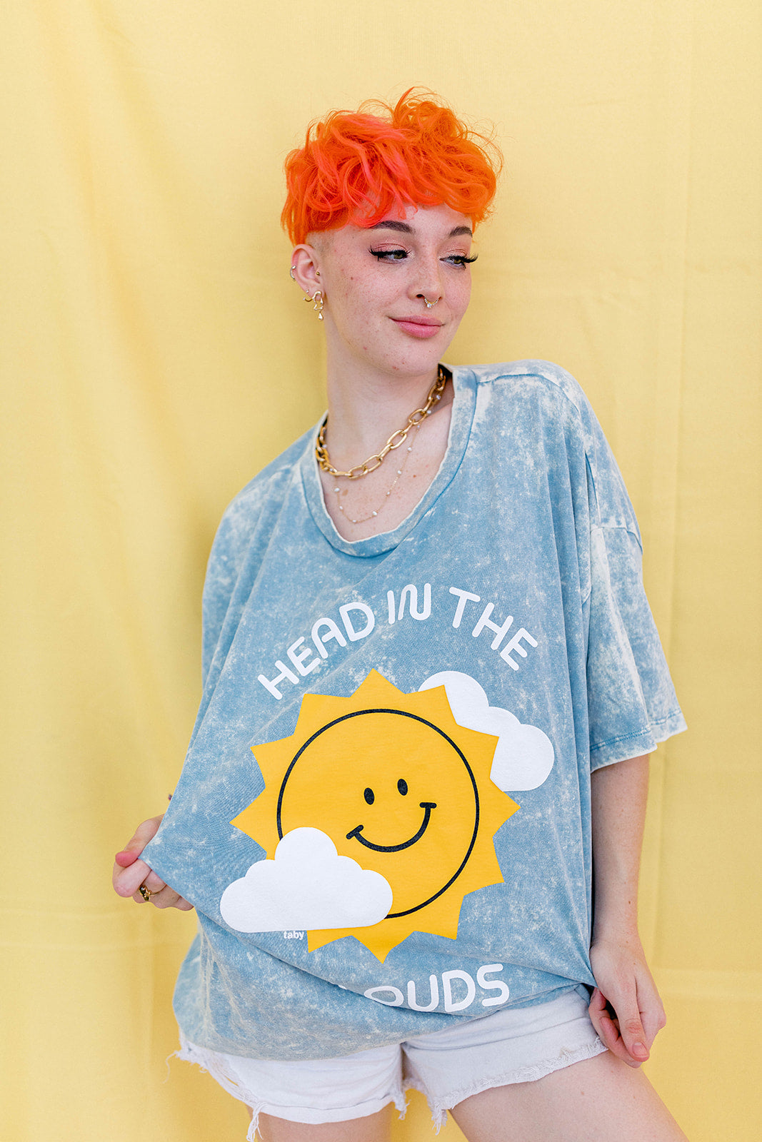 TABY ORIGINAL: Head In The Clouds Top In ICE ACID WASH+EXTREME PUFF***