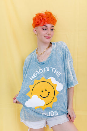 TABY ORIGINAL: Head In The Clouds Top In ICE ACID WASH+EXTREME PUFF***