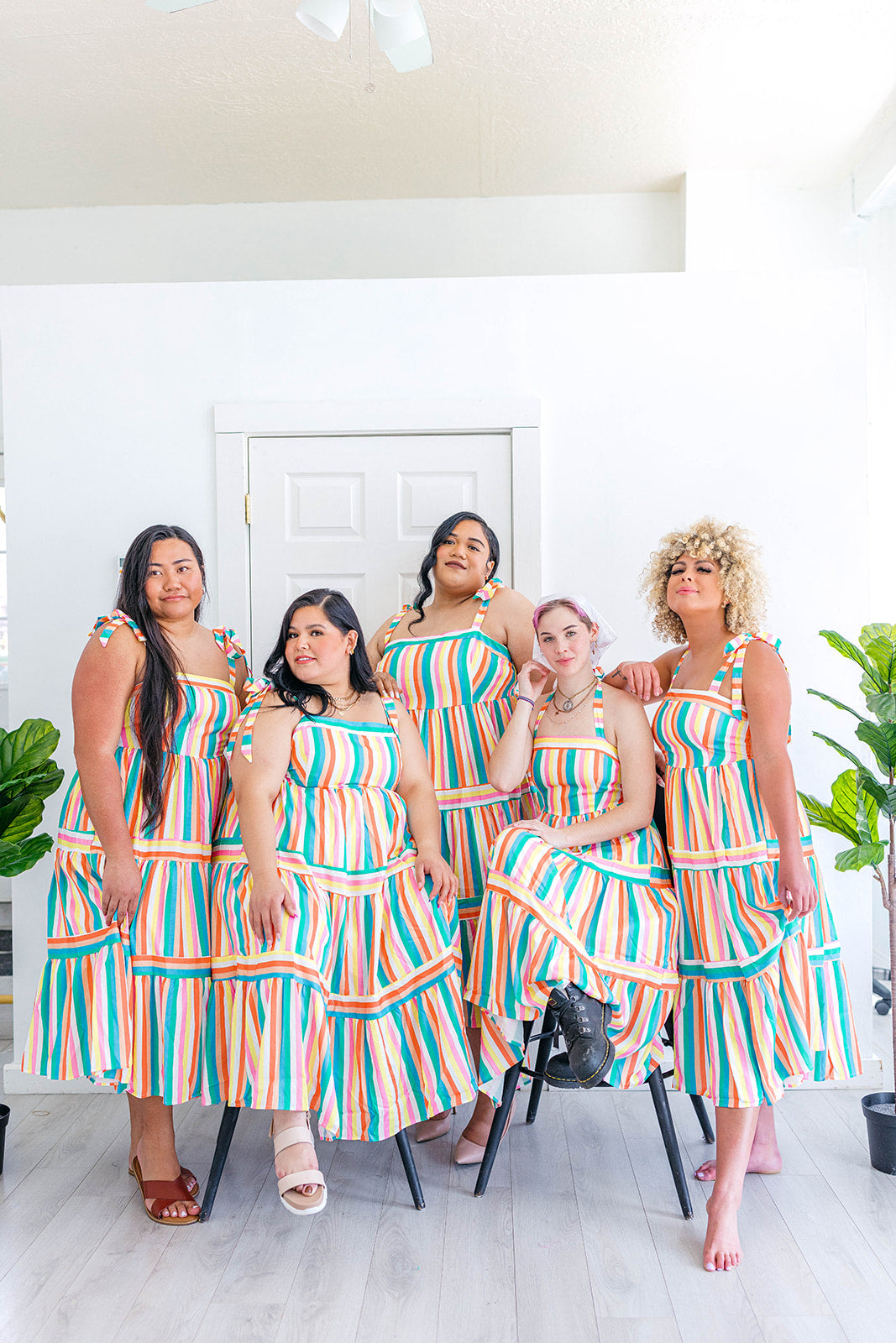 Band Of Color Dress In Sizes XS-5X!***