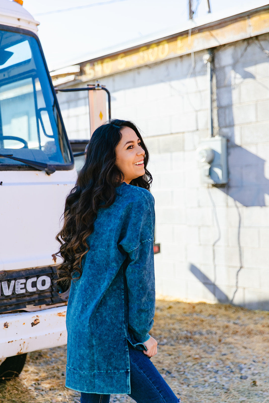 At First Sight Acid Wash Pullover IN AQUA*** RESTOCKED***