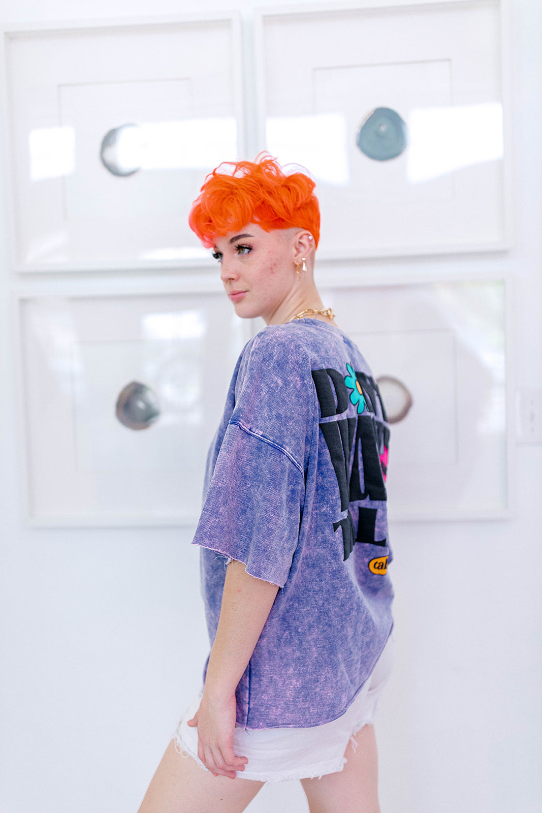 TABY ORIGINAL: DON’T WASTE YOUR TALENT BOYFRIEND TEE IN BLUEBERRY ACID WASH + EXTREME PUFF***