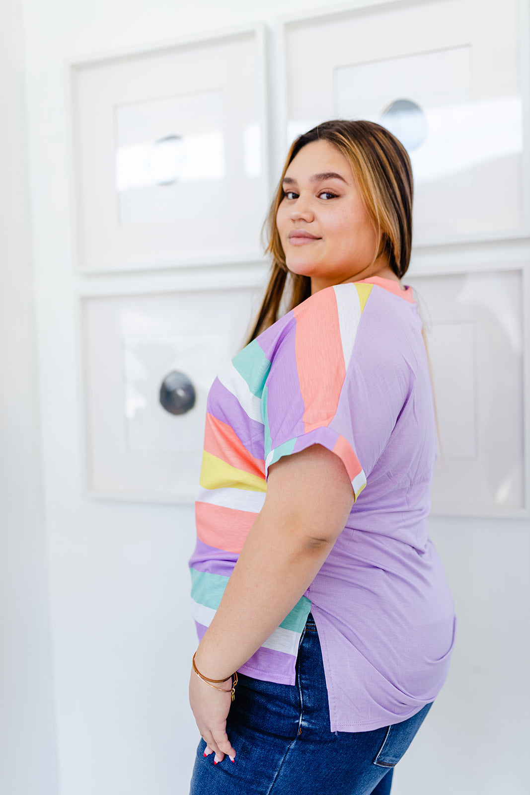 Sun Burst Striped Tee Bernie's Pick***