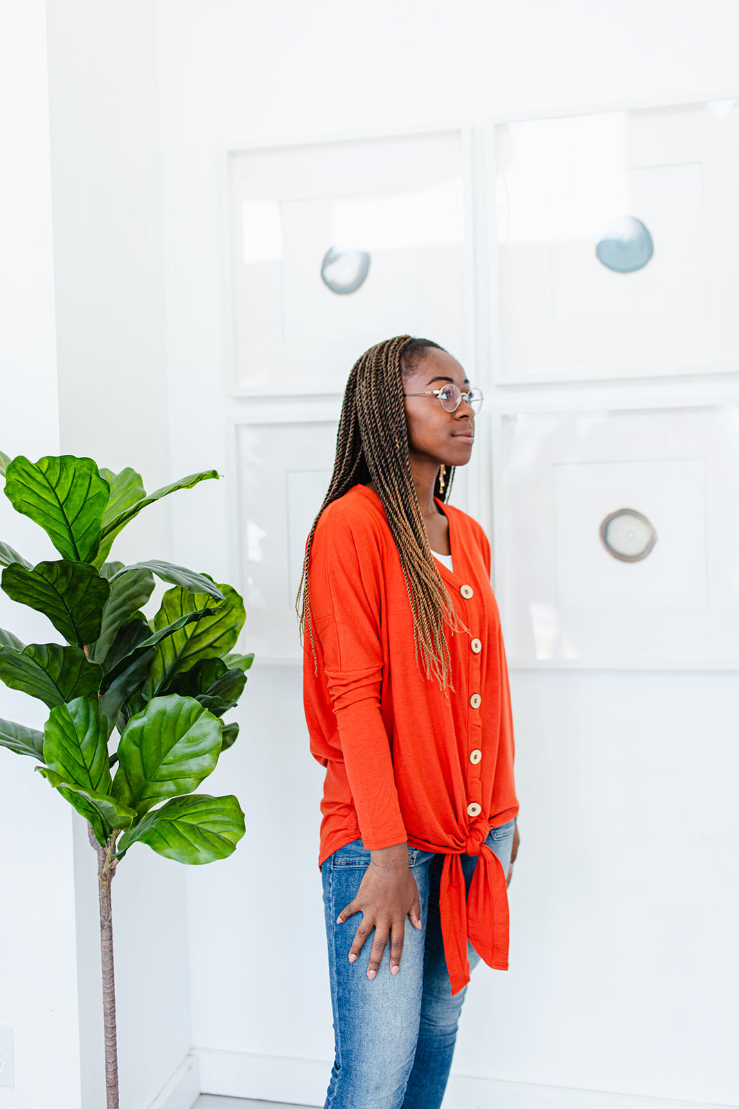 Emma Button Down Tie Tee