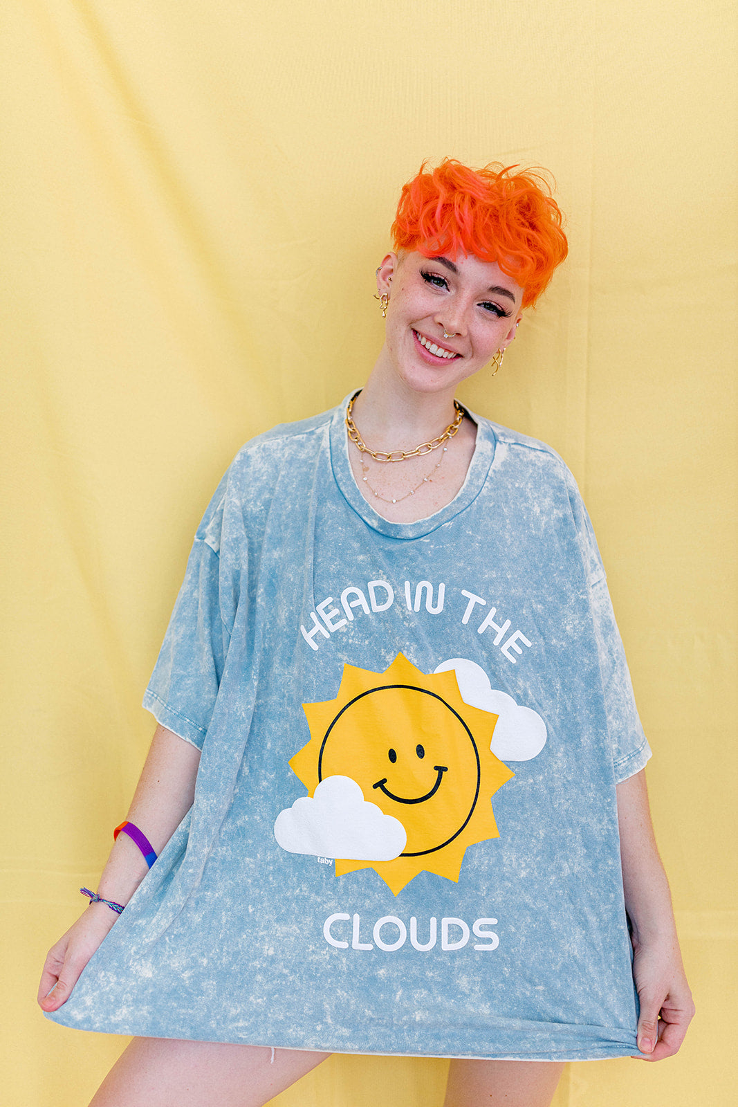 TABY ORIGINAL: Head In The Clouds Top In ICE ACID WASH+EXTREME PUFF***