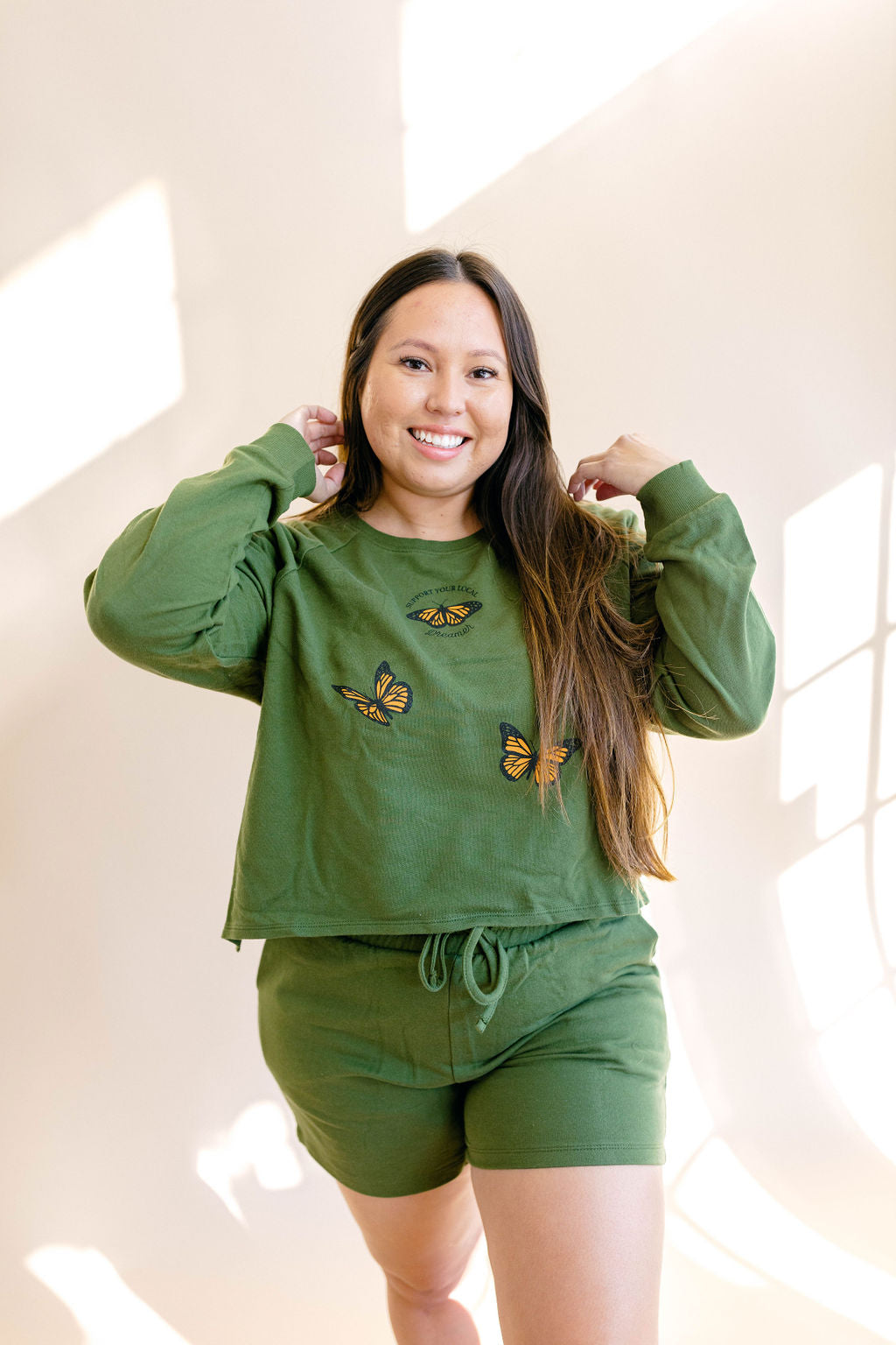 TABY ORIGINAL DESIGN: Living The Dream Matching Set In OLIVE***