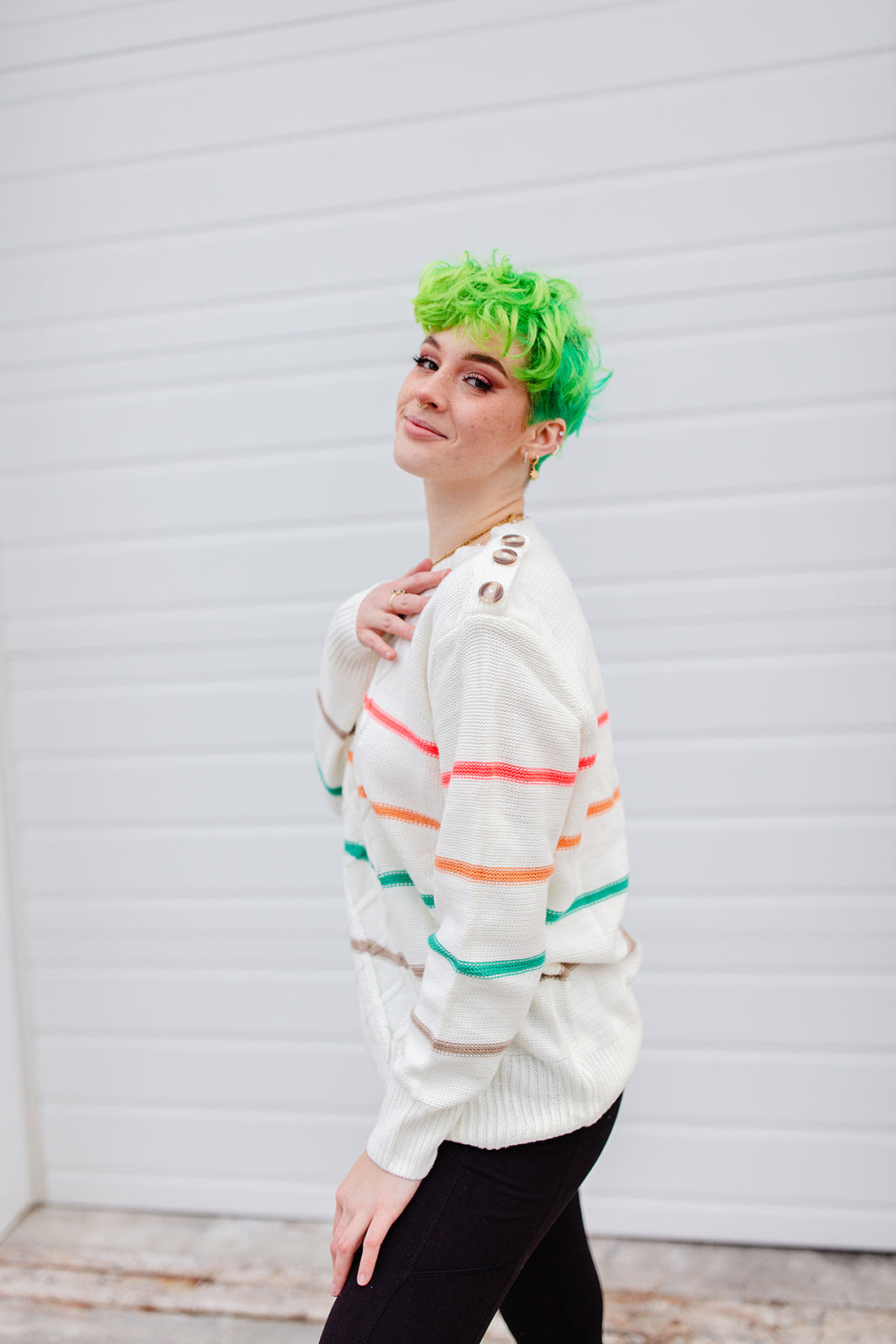 I Love Me Striped Sweater