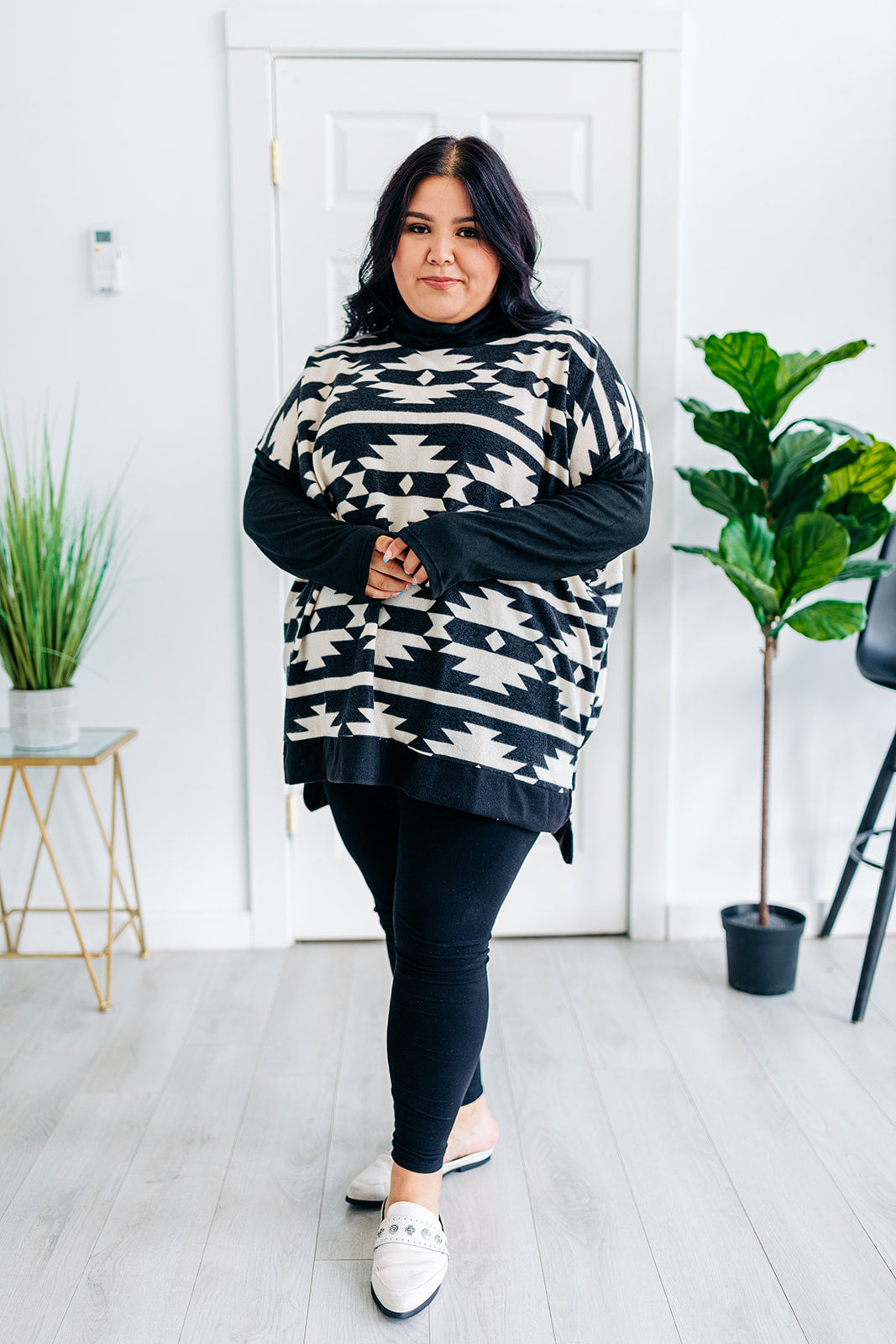 Jade Funnel Neck Sweater Top no