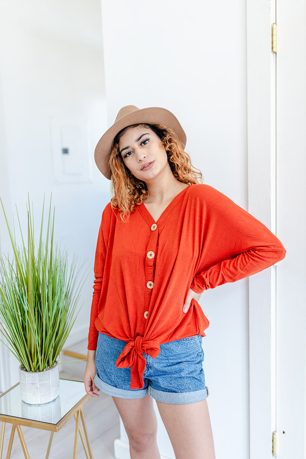 Emma Button Down Tie Tee