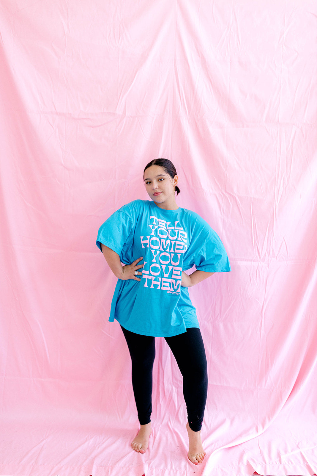 TABY ORIGINAL: Tell Your Homies You Love Them Boxy Tee EXTREME PUFF*** IN SKY BLUE*** RESTOCKED***