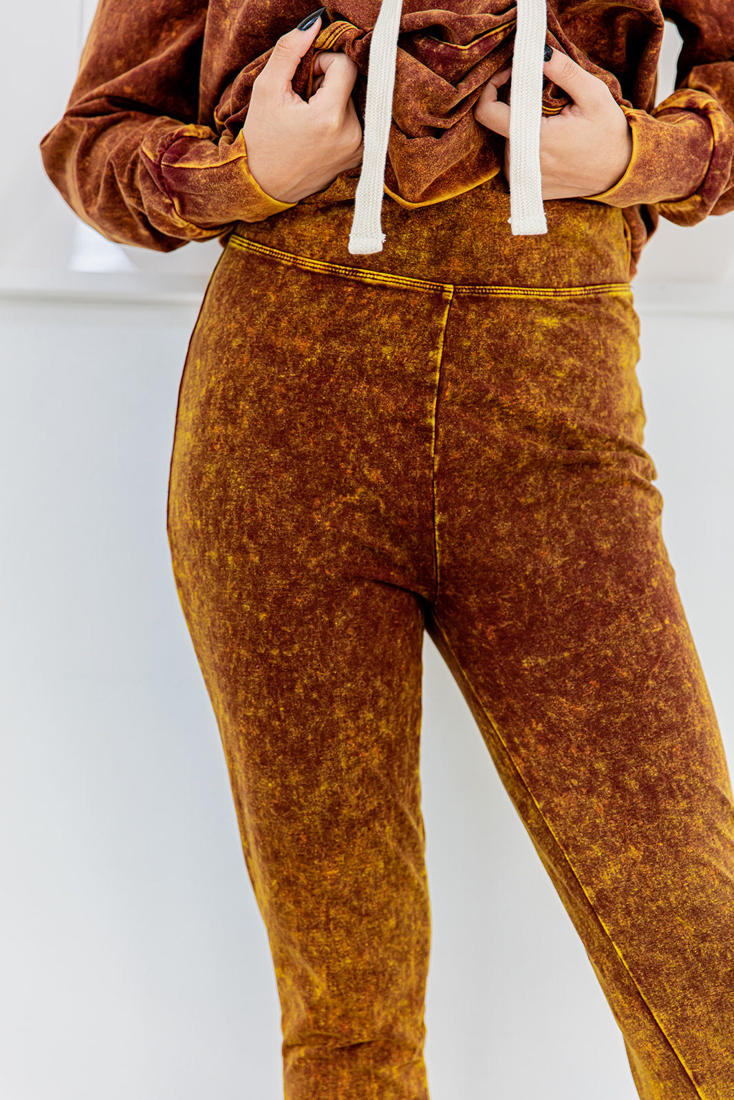 Desert Mustard Mineral Wash Skinny Bottoms**