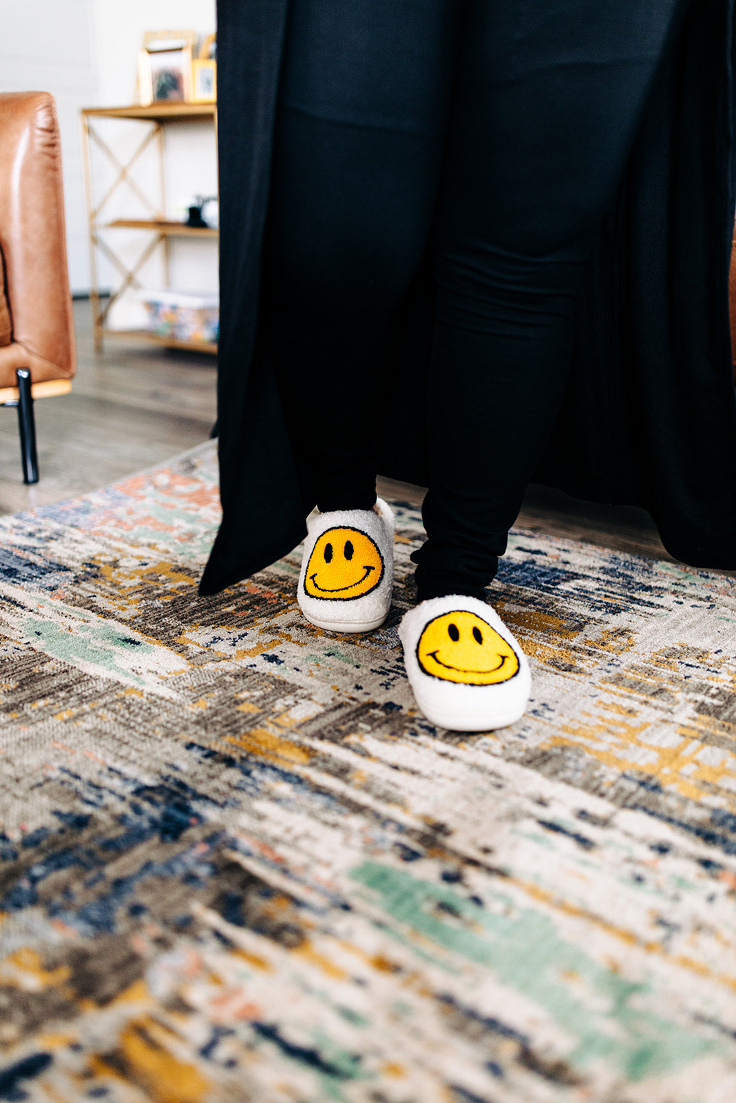 Smile More, Worry Less Slippers In WHITE***