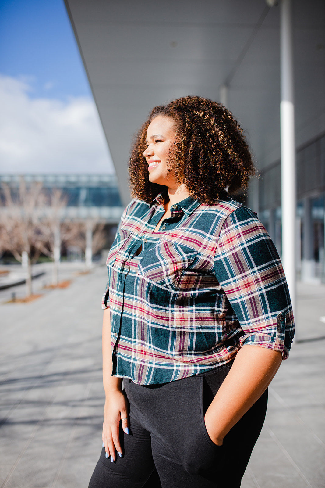 CHAD PLAID TOP