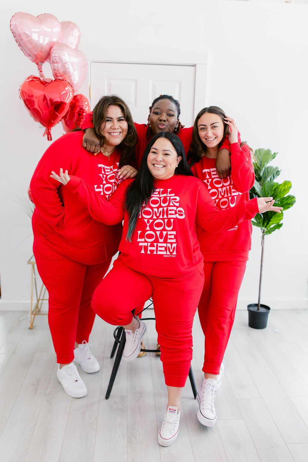TABY ORIGINAL DESIGN: Tell Your Homies You Love Them Set in RED*** PUFF***& ULTRA SOFT***